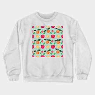 Oranges Apples fruits Vintage Mint Pattern Crewneck Sweatshirt